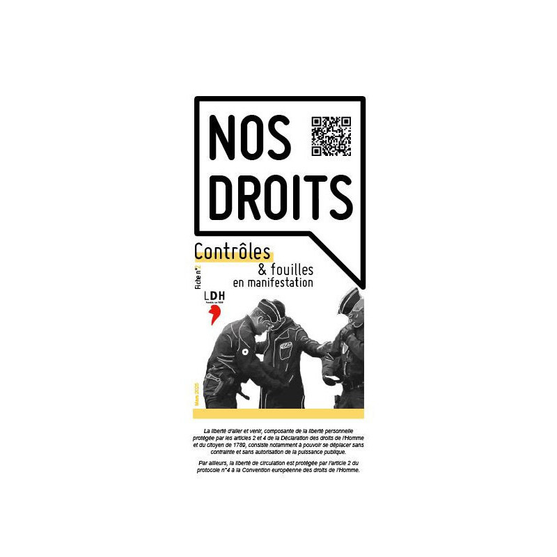 Fiche : Nos droits face aux contrôles et fouilles en manifestation