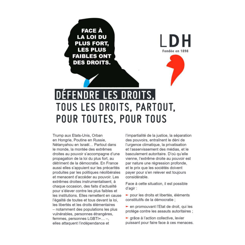 Bulletin d'adhésion LDH Campagne 2025 Netanyahou